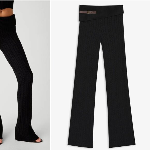 Frankie's Bikinis Fleur Cable Pants size M NWT Black or Gray - Picture 2 of 6